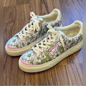 Tory Burch Floral Sneakers - Pink and Green